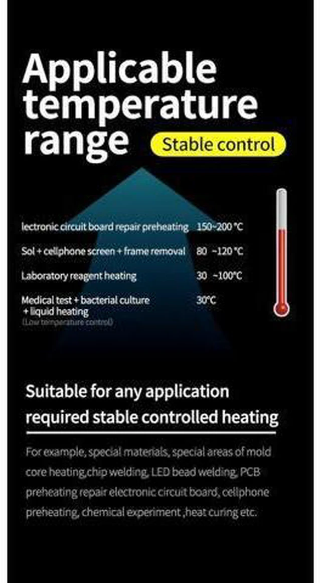 Alt view image 6 of 7 - Heating Table MECHANIC HT-20 Intelligent Constant Temperature Double Digital Display for Repair Mobile Phone PCB Heat Platform