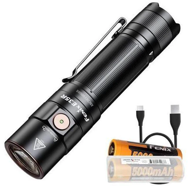 Main image of Dual Battery Bundle E35R EDC Flashlight, 3100 Lumens USB-C Rechargeable High Lumen Performance Flashlight with Extra ARB-L21-5000 and LumenTac Battery Case