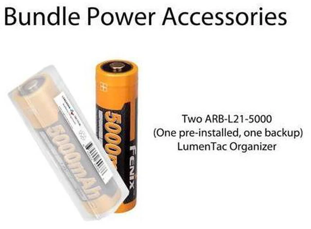 Alt view image 5 of 7 - Dual Battery Bundle E35R EDC Flashlight, 3100 Lumens USB-C Rechargeable High Lumen Performance Flashlight with Extra ARB-L21-5000 and LumenTac Battery Case