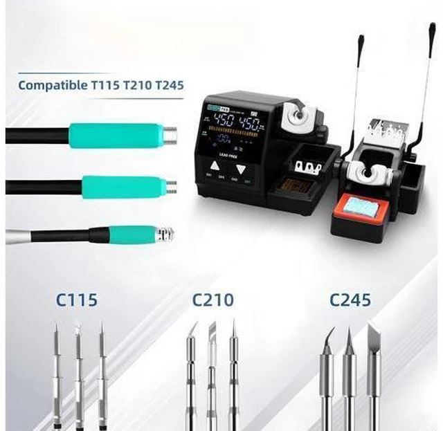 Alt view image 6 of 6 - Universal C210 C245 C115 Soldering Iron Tips Compatible Original Soldering Station AIFEN SUGON JBC AISUN KAISI T210 T245 T115 Handle Heating Core(2 * 115-I+is+K)
