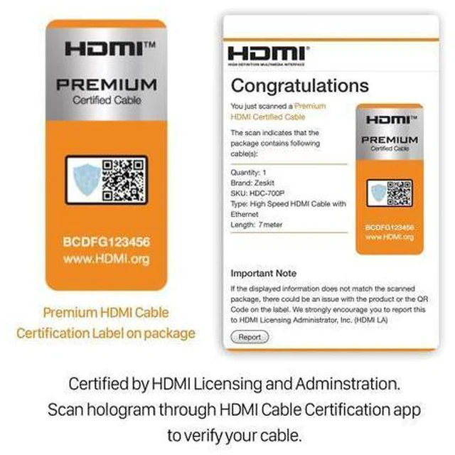 Alt view image 2 of 6 - Premium HDMI Certified 4K (23ft/ 7m) CL3 in Wall High Speed with Ethernet HDMI 2.0b Cable, Compatible with Dolby Vision 4K 60Hz ARC HDR 18Gbps HDCP 2.2