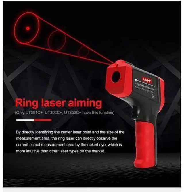Alt view image 3 of 7 - Industrial Thermometer UT301A+ UT302A+ UT303A+ UT301C+ UT302C+ UT303C+ UT301D+ UT302D+ UT303D+ Non-Contact Industry Thermometer Infrared Digital Thermometer(UT301A+)