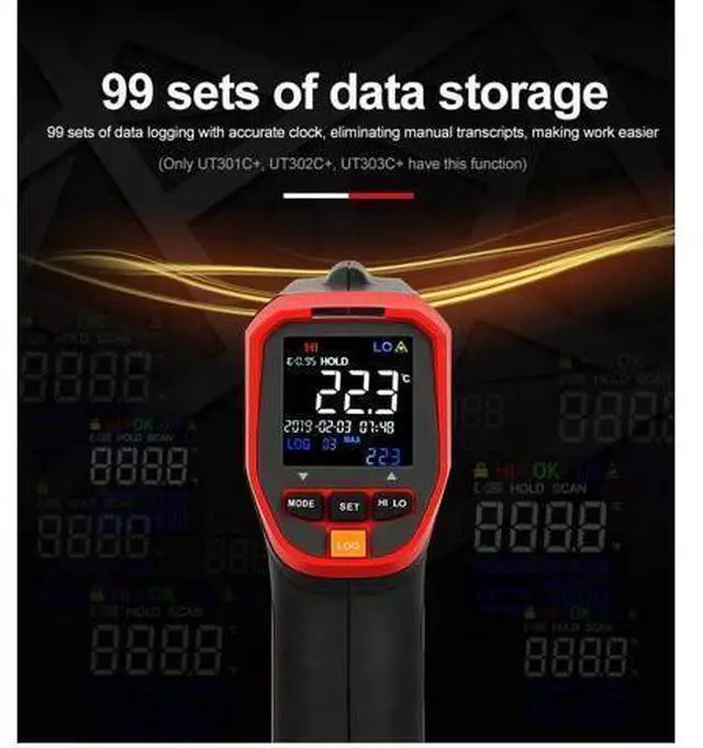 Alt view image 4 of 7 - Industrial Thermometer UT301A+ UT302A+ UT303A+ UT301C+ UT302C+ UT303C+ UT301D+ UT302D+ UT303D+ Non-Contact Industry Thermometer Infrared Digital Thermometer(UT301A+)
