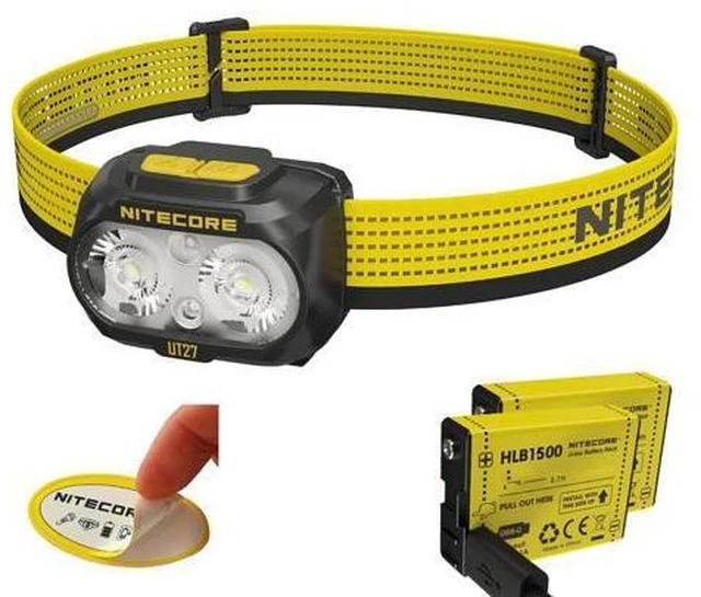 Main image of UT27 MCT Pro 800 Lumen Running Headlamp USB-C Rechargeable Dual Power with 3 Color Temperatures Red Light Lightweight Trail Hiking Camping Sticker (Black)