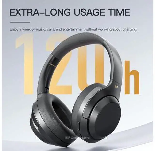 Alt view image 3 of 6 - T1 Pro Wireless Bluetooth Over Ear Headphones, 100H Playback, HiFi Sound,Multi-Device Connection, Foldable Design, Wired Mode, for Travel/Work/Gaming/School (Vintage)