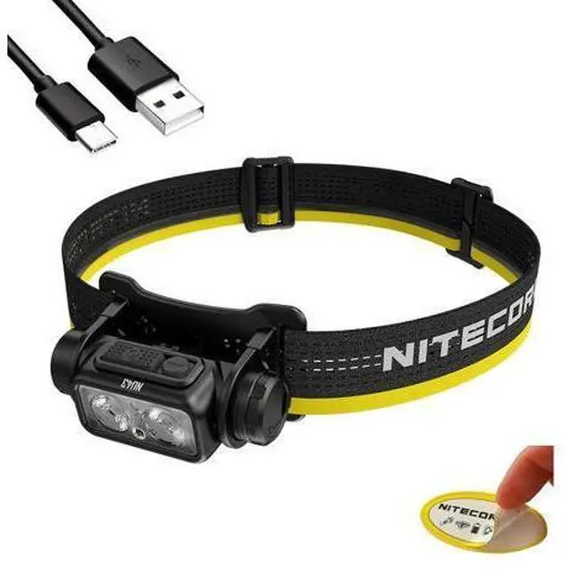 Main image of NU43 Rechargeable Headlamp, 1400 lumens USB-C Bright Lightweight for Camping, Running, or Working, with Spotlight, Floodlight, Red Light, Including NitecoreS Sticker