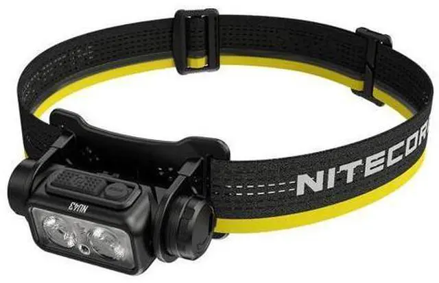 Alt view image 2 of 7 - NU43 Rechargeable Headlamp, 1400 lumens USB-C Bright Lightweight for Camping, Running, or Working, with Spotlight, Floodlight, Red Light, Including NitecoreS Sticker