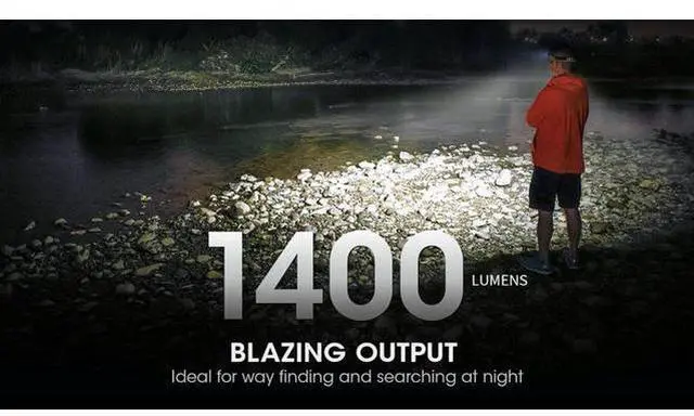 Alt view image 5 of 7 - NU43 Rechargeable Headlamp, 1400 lumens USB-C Bright Lightweight for Camping, Running, or Working, with Spotlight, Floodlight, Red Light, Including NitecoreS Sticker