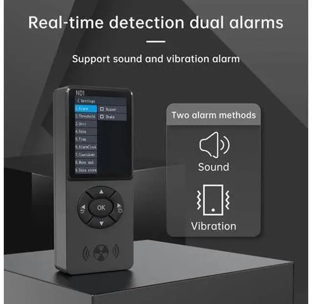 Alt view image 4 of 6 - Geiger Counter Nuclear Radiation Detector, ND1 Portable Handheld Beta,Gamma X-ray, LCD Display,Rechargeable Radiation Monitor Meter,Temperature and Humidity Monitor Meterfor Home