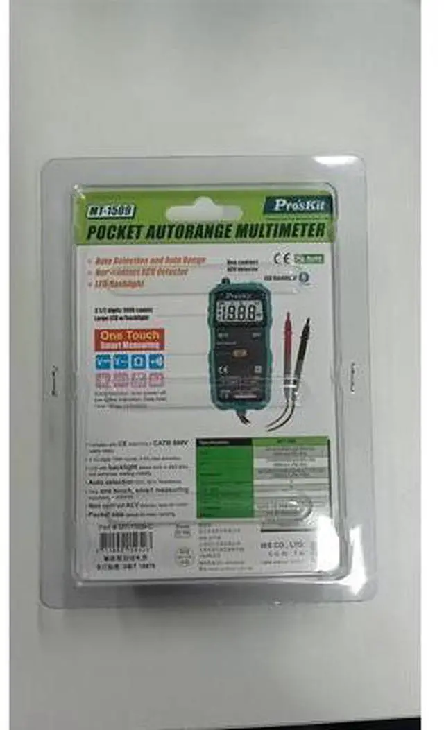 Alt view image 3 of 7 - Tools Solutions MT-1509 Pocket Autorange Multimeter Non-Contact ACV Detector LED Flashlight CE EN61010-1 CATIII 600V 3 1/2 Digits 1999 Counts, 0.5% Best Accuracy(MT-1509)
