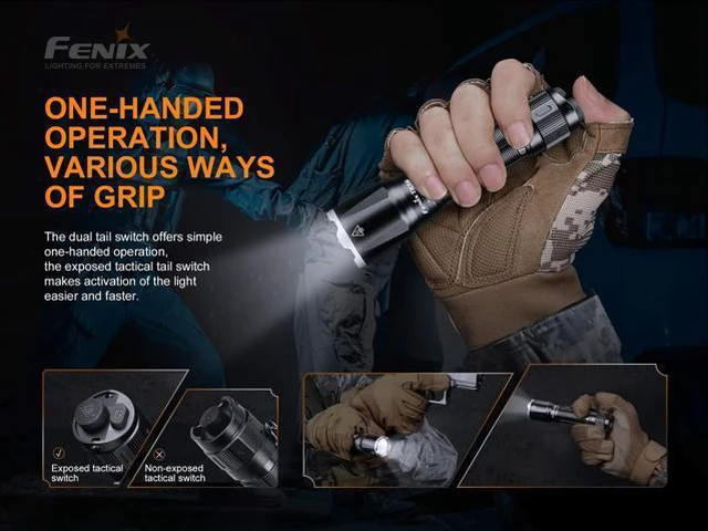 Alt view image 7 of 7 - TK16 V2.0 3100 Lumen USB-C Rechargeable Tactical Flashlight | Dual tail switch with instant strobe, 415 Yards long throw, IP68 waterproof, tungsten steel glass breaker foremergency use