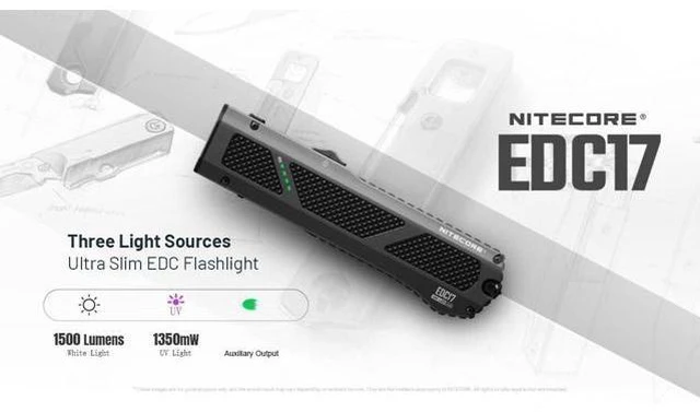 Alt view image 4 of 7 - EDC17 1500 Lumens EDC Flashlight 3-in-1 with White Light, UV Black Light and Green Module, Slim Flat Stainless Steel, USB-C Rechargeable, Waterproof for Outdoor or Work