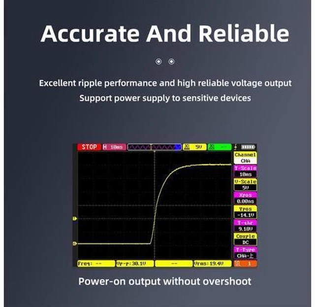 Alt view image 6 of 7 - DP100 Pocket Digital DC Power Supply, 0.01V/1mA High Precision 30V 5A Programmable Bench Supply, PD/QC Fast Charge, PC Software, Overload Protection(DP100-1-C2C-PD65W)