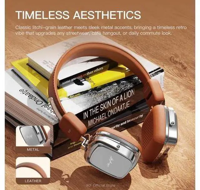 Alt view image 2 of 7 - R2 Retro Classic Wireless Headphones,On Ear Headset,Ergonomic Design,40mm Drivers, ENC Clear Call, Bluetooth & Wired Dual Mode, 60H Playback,Throwback 80s 90s,OOTD(Brown)
