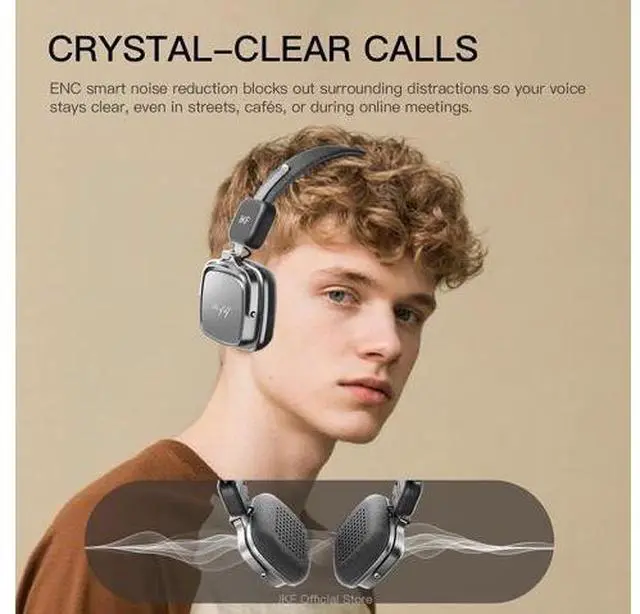 Alt view image 5 of 7 - R2 Retro Classic Wireless Headphones,On Ear Headset,Ergonomic Design,40mm Drivers, ENC Clear Call, Bluetooth & Wired Dual Mode, 60H Playback,Throwback 80s 90s,OOTD(Brown)