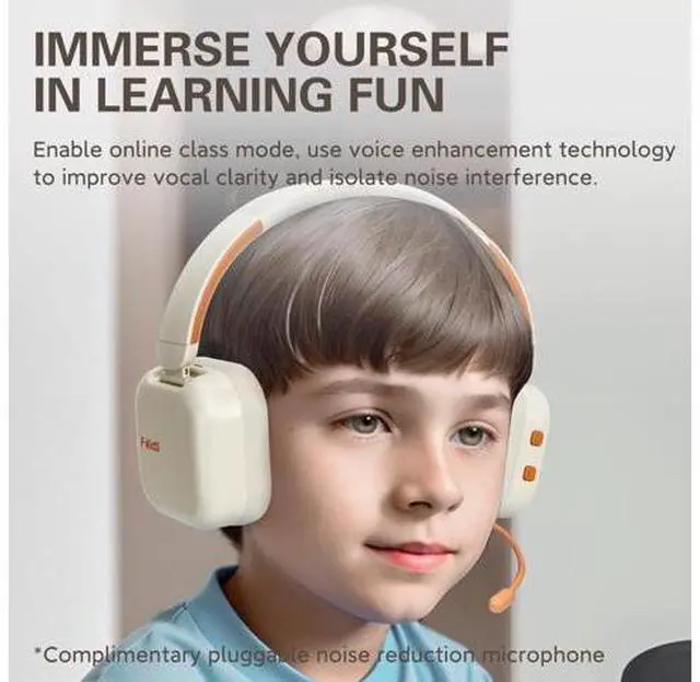 Alt view image 2 of 7 - Kids Over Ear Headphones V5.3 Children's, Hearing Protection Earmuffs, with Microphone, Recitation Headset, Suitable for School, Foldable Wired in Earphones (Blue)