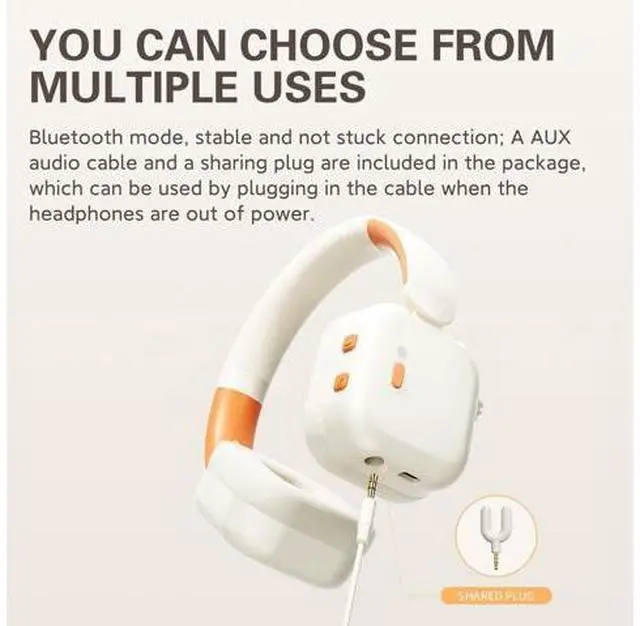 Alt view image 6 of 7 - Kids Over Ear Headphones V5.3 Children's, Hearing Protection Earmuffs, with Microphone, Recitation Headset, Suitable for School, Foldable Wired in Earphones (Blue)
