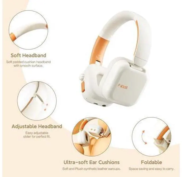 Alt view image 7 of 7 - Kids Over Ear Headphones V5.3 Children's, Hearing Protection Earmuffs, with Microphone, Recitation Headset, Suitable for School, Foldable Wired in Earphones (Blue)