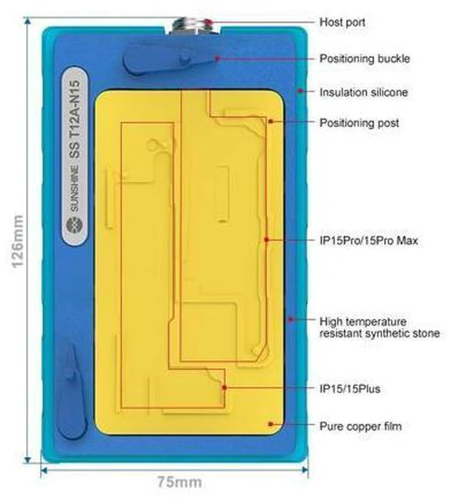 Alt view image 5 of 7 - SS T12A-N16 4in1 Preheating Station Welding Platform For iPhone 16 Series Motherboard Welding Table Desoldering Heater