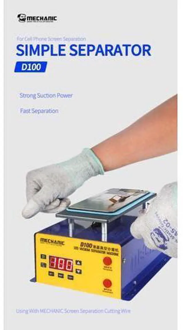 Alt view image 2 of 7 - D100 D200 LCD Screen Separator With Powerful Suction for Mobile Phone LCD Touch Screen Pre-Heating Removal Repair(D100)