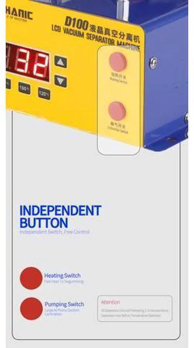 Alt view image 4 of 7 - D100 D200 LCD Screen Separator With Powerful Suction for Mobile Phone LCD Touch Screen Pre-Heating Removal Repair(D100)