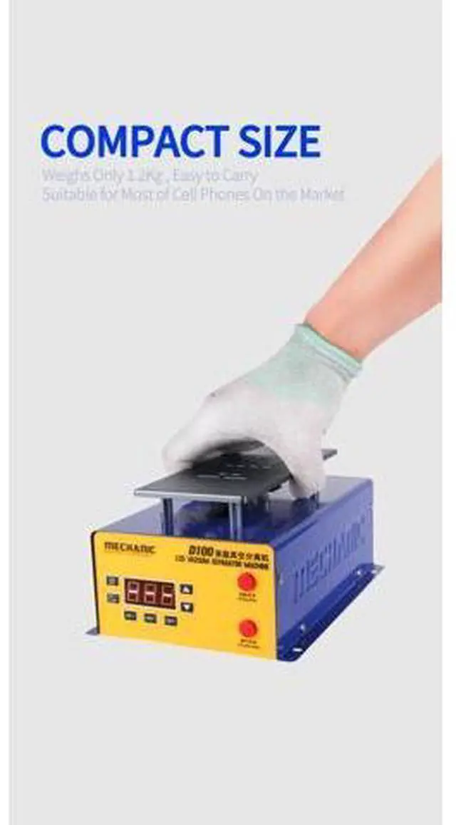 Alt view image 7 of 7 - D100 D200 LCD Screen Separator With Powerful Suction for Mobile Phone LCD Touch Screen Pre-Heating Removal Repair(D100)