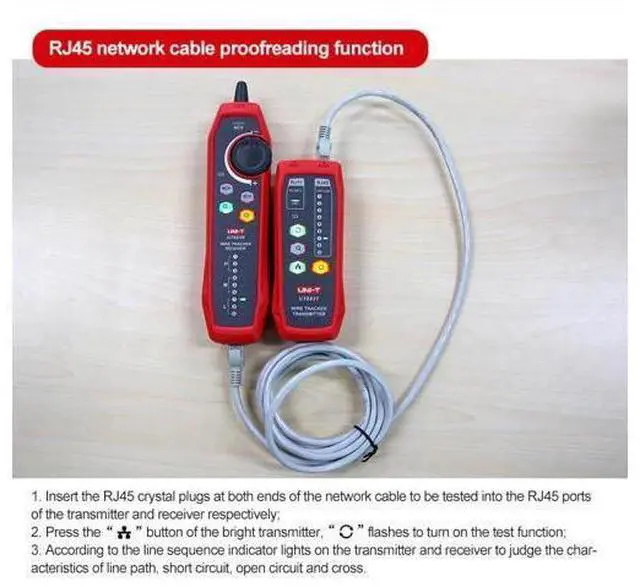 Alt view image 5 of 7 - UT683KIT Network Cable Tester and Toner with NCV Detection, 3000m Range, RJ11/RJ45 Wire Tracker, Multifunction Cable Analyzer for Ethernet, Telephone Lines, Voltage Detection