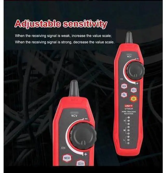 Alt view image 7 of 7 - UT683KIT Network Cable Tester and Toner with NCV Detection, 3000m Range, RJ11/RJ45 Wire Tracker, Multifunction Cable Analyzer for Ethernet, Telephone Lines, Voltage Detection