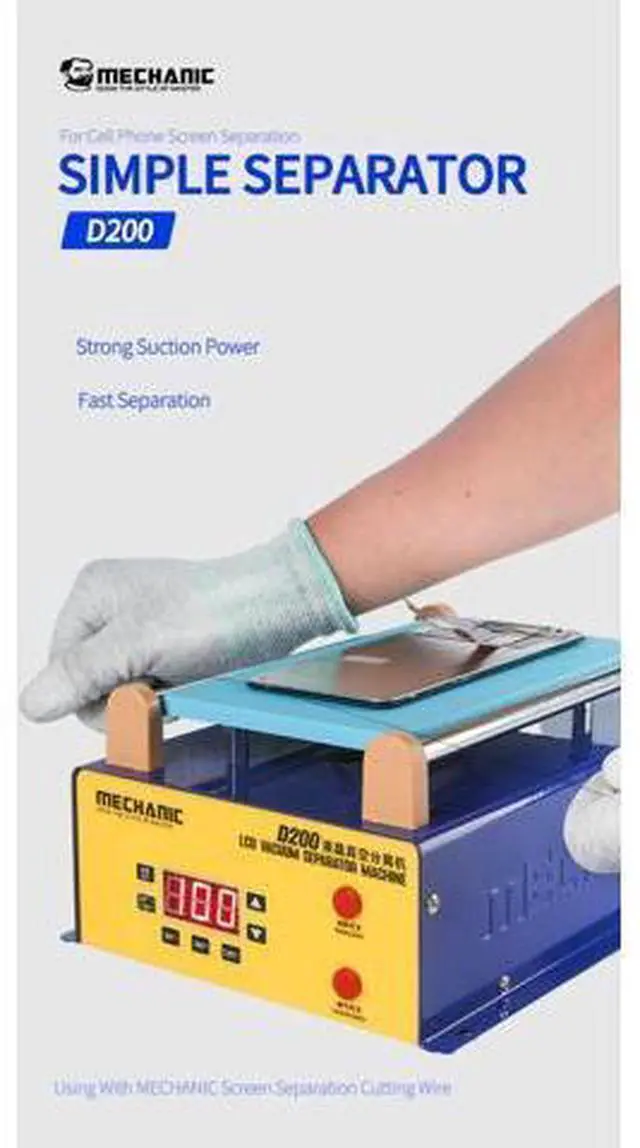 Alt view image 2 of 7 - D100 D200 LCD Screen Separator With Powerful Suction for Mobile Phone LCD Touch Screen Pre-Heating Removal Repair(D200)