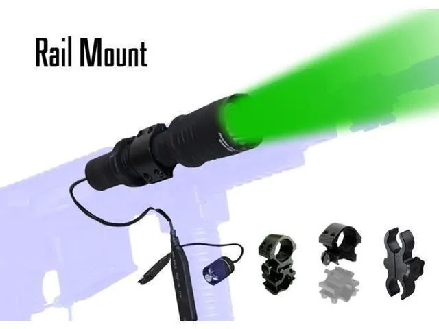 Alt view image 5 of 6 - H30-G Green Predator Premium 273 Yards Rechargeable Hog Hunting Light with Scope Mount, Rail Mount, Barrel Mount, Remote Pressure Switch & Charger Kit