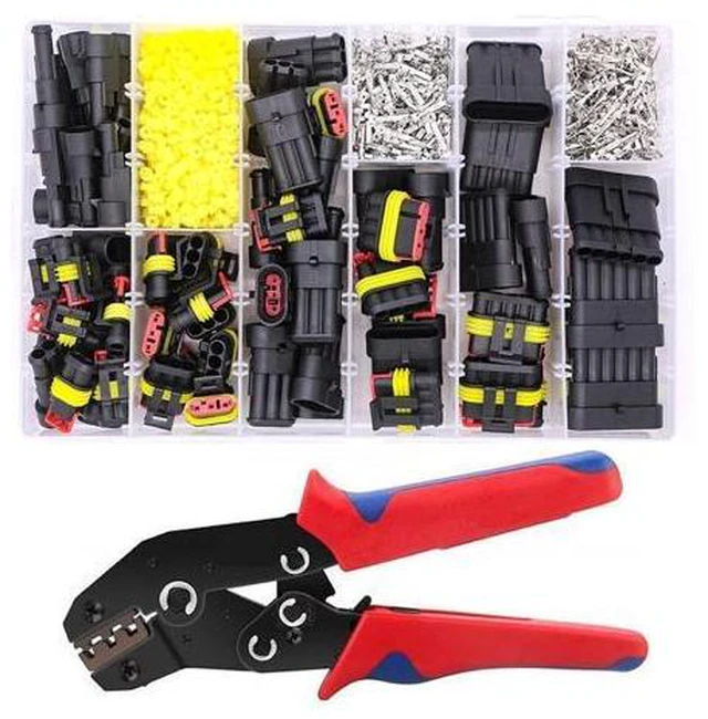 Main image of 70 8pcs 1-6 Pins Hidden Waterproof Connectors 43 Sets Car Marine Seal Electrical Wire Connector Plug Truck Harness 30 0V 12A Kit(1004pcs and pliers)