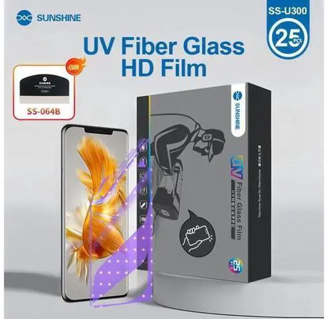 Alt view image 2 of 7 - 25PCS SS-U300 UV Fiberglass Protective Film HD Fiber Glass Protective Film Diamond Level Explosion-proof