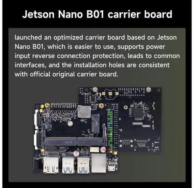 Alt view image 4 of 5 - Yahboom Jetson Nano 4GB Carrier Board Based On Jetson Nano 4GB SUB/B01 Core Module, Electronic Project Development