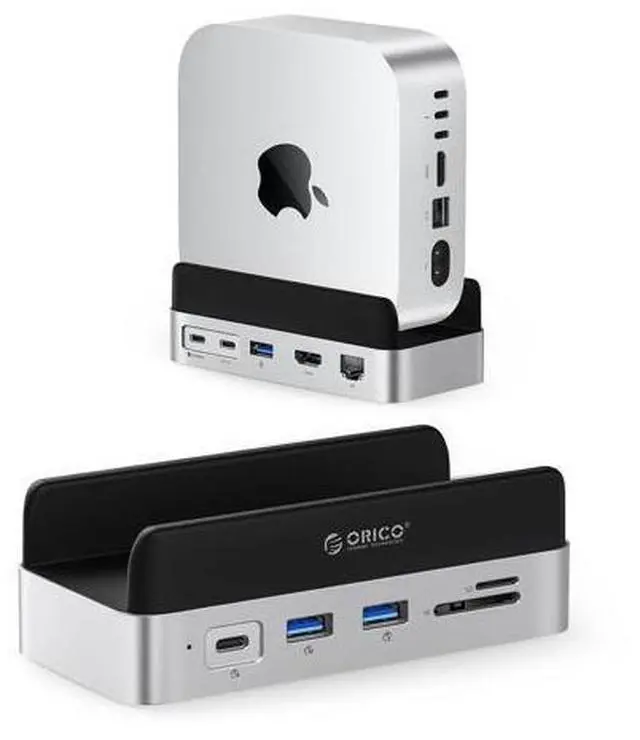 Main image of Mac mini M4 Dock and Stand Compatible M.2 SSD Up to 8TB, MiniDock 10Gbps 10-in-1 Hub, 4K HDMI, Gigabit Ethernet, SD/TF Card Readers,Type-C(PD3.0)-VS10