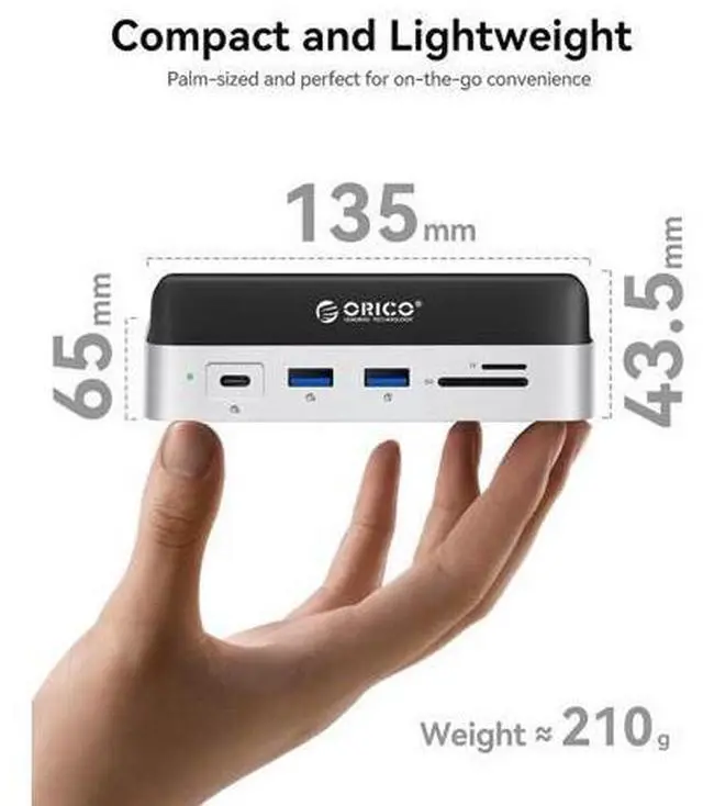 Alt view image 7 of 7 - Mac mini M4 Dock and Stand Compatible M.2 SSD Up to 8TB, MiniDock 10Gbps 10-in-1 Hub, 4K HDMI, Gigabit Ethernet, SD/TF Card Readers,Type-C(PD3.0)-VS10