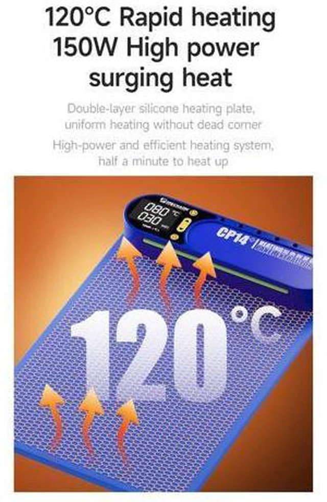 Alt view image 4 of 7 - CP14 Plus LCD Screen Heating Separator with Dust Detection Light within 14 inches for Mobile Phone Screen Repair Tools