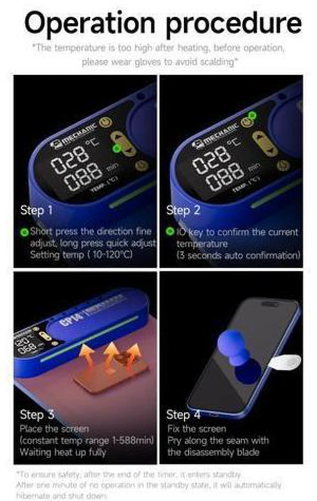 Alt view image 7 of 7 - CP14 Plus LCD Screen Heating Separator with Dust Detection Light within 14 inches for Mobile Phone Screen Repair Tools