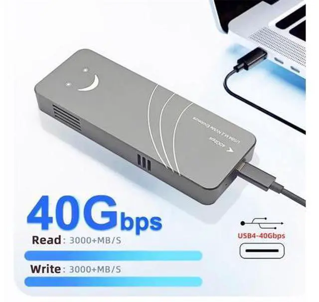 Alt view image 7 of 7 - Type-C USB4 40Gbps to PCI-E 4.0 X4 SSD NVME NGFF M-Key Enclosure USB-C 20Gbps ASM2464 Chipset