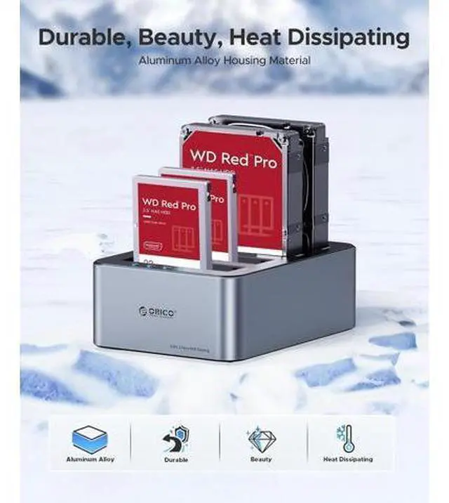 Alt view image 5 of 7 - USB-C Hard Drive Docking Station with Offline Clone 4 Bay Aluminum USB 3.2 Gen 1 for 2.5''/3.5'' SSD HDD Up to 20TB(4*20) -6646C3