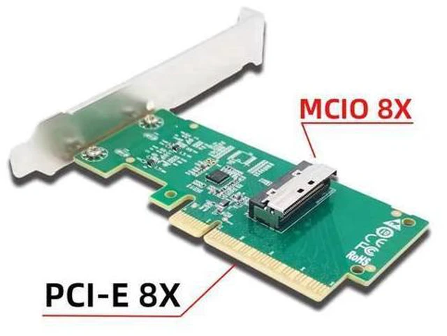 Alt view image 2 of 7 - PCIE5.0 PCI-Express 8X to MCIO 8i Mini Cool Edge IO SFF-TA-1016 VROC Adapter for Mainboard SSD Graphics Card