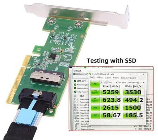 Alt view image 7 of 7 - PCIE5.0 PCI-Express 8X to MCIO 8i Mini Cool Edge IO SFF-TA-1016 VROC Adapter for Mainboard SSD Graphics Card