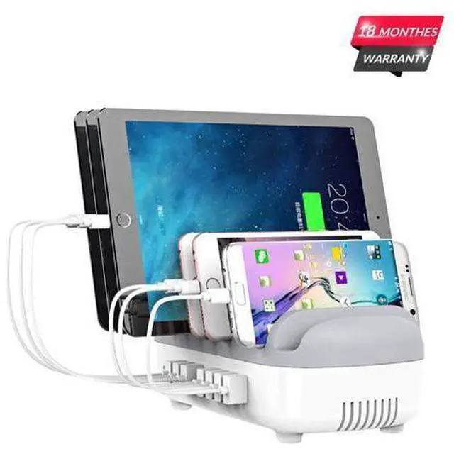 Alt view image 2 of 7 - USB Charging Station, 120W Charging Docking Organizer for Multiple Devices, 10-Ports USB Charging Station Compatible with iPad, iPhone, Tablet, Kindle and Cell Phones (Cables not Included)