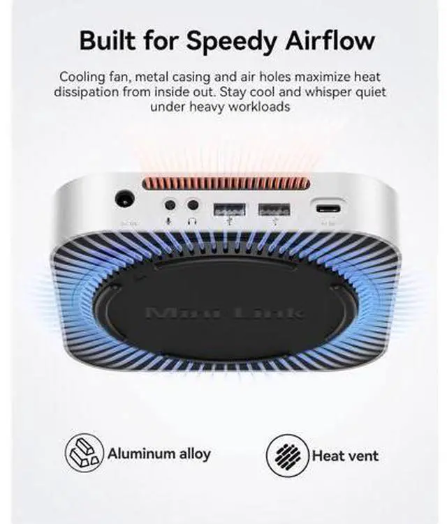 Alt view image 7 of 7 - Mac mini M4 Dock and Stand with NVMe SSD Enclosure for Mac mini M4 and M4 Pro 2024, 9-in-1 USB Hub 10G USB A/C, SD/TF, Audio-MiniLink M49P