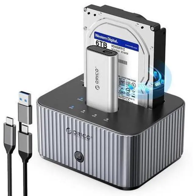 Main image of Hard Drive Docking Station 10Gbps for NVMe SSD & SATA 3.5 HDD with Bidirectional Cloning Type-C Hybrid Docking Station with Independent Aluminum Heat Sink