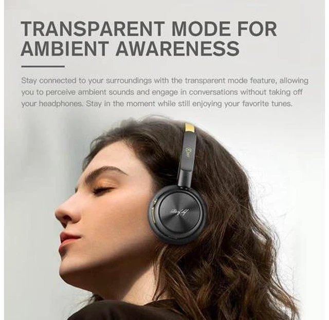 Alt view image 4 of 7 - R1 Retro Classic Wireless Bluetooth Headphones, Lightweight Headset, Builti-in Mic, 60H Playback, Multi-Device Connection,Comfortable Fit, App Customization,Throwback 80s 90s,OOTD