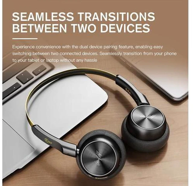 Alt view image 6 of 7 - R1 Retro Classic Wireless Bluetooth Headphones, Lightweight Headset, Builti-in Mic, 60H Playback, Multi-Device Connection,Comfortable Fit, App Customization,Throwback 80s 90s,OOTD
