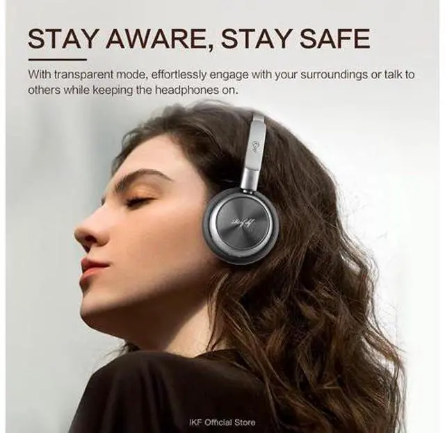 Alt view image 4 of 7 - R1 Wireless Bluetooth Headphones, Retro Classic Lightweight Headset, Builti-in Mic, 60H Playback, Dual Device Connectivity, Low Latency, App Customization,Throwback 80s 90s,OOTD, Black