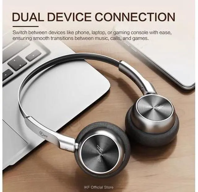 Alt view image 6 of 7 - R1 Wireless Bluetooth Headphones, Retro Classic Lightweight Headset, Builti-in Mic, 60H Playback, Dual Device Connectivity, Low Latency, App Customization,Throwback 80s 90s,OOTD, Black