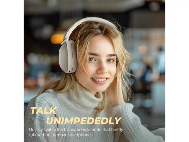 Alt view image 5 of 7 - Solo Wireless Headphones Bluetooth 5.4 Active Noise Cancelling 140h Playback time 35ms Low Latency Support Wired Wireless Hi-Res Audio for iOS/Android/PC/PS5/Switch/Xbox (YunYan-White)