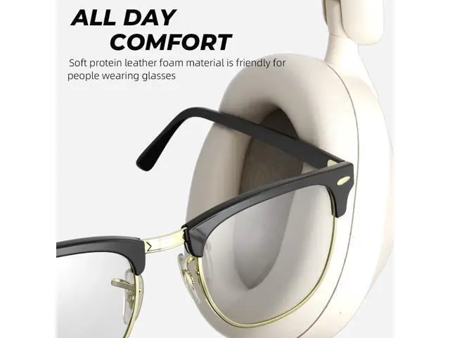 Alt view image 6 of 7 - Solo Wireless Headphones Bluetooth 5.4 Active Noise Cancelling 140h Playback time 35ms Low Latency Support Wired Wireless Hi-Res Audio for iOS/Android/PC/PS5/Switch/Xbox (YunYan-White)